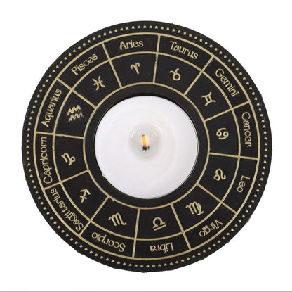 ASTROLOGY WHEEL TEALIGHT CANDLE HOLDER