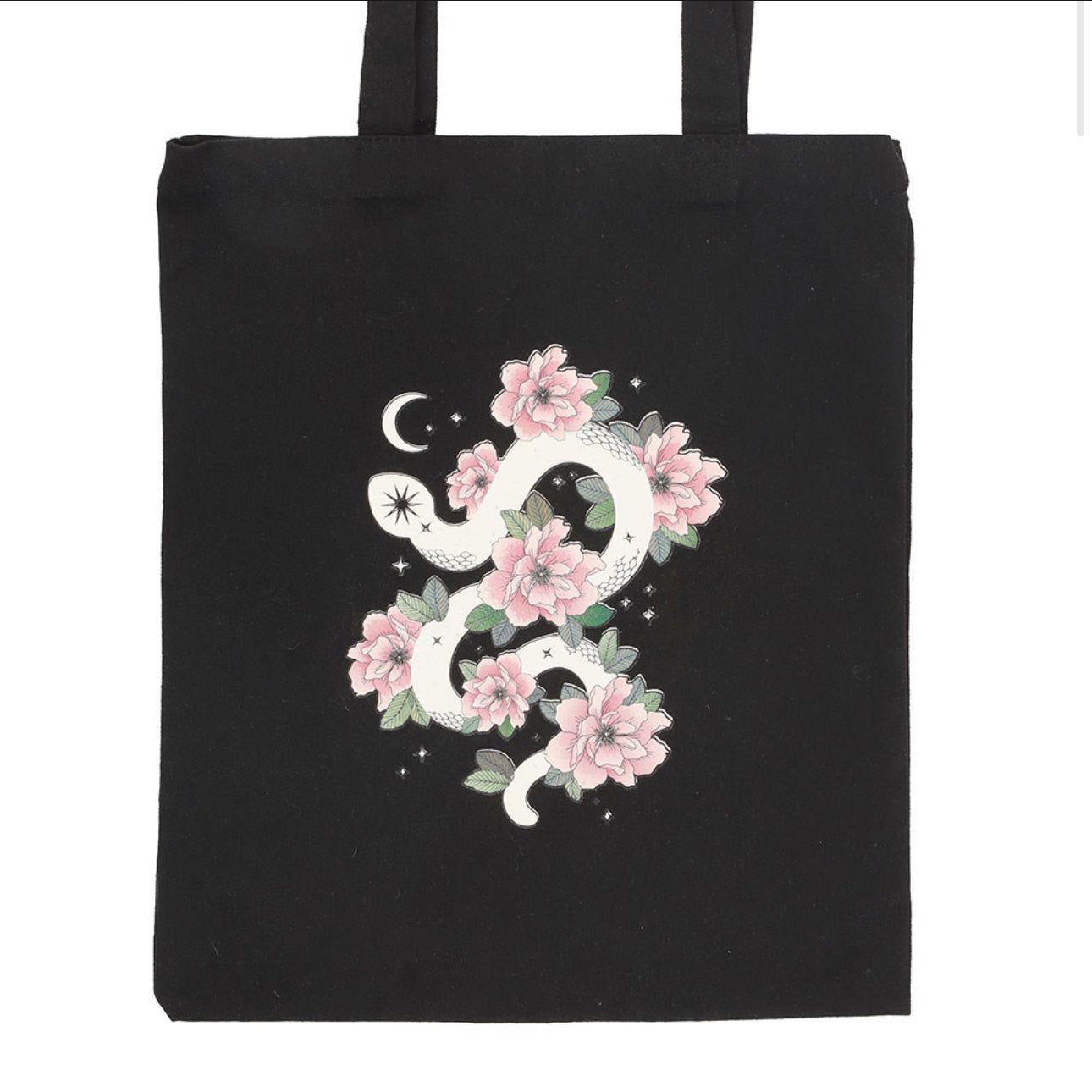 FLORAL SNAKE POLYCOTTON TOTE BAG