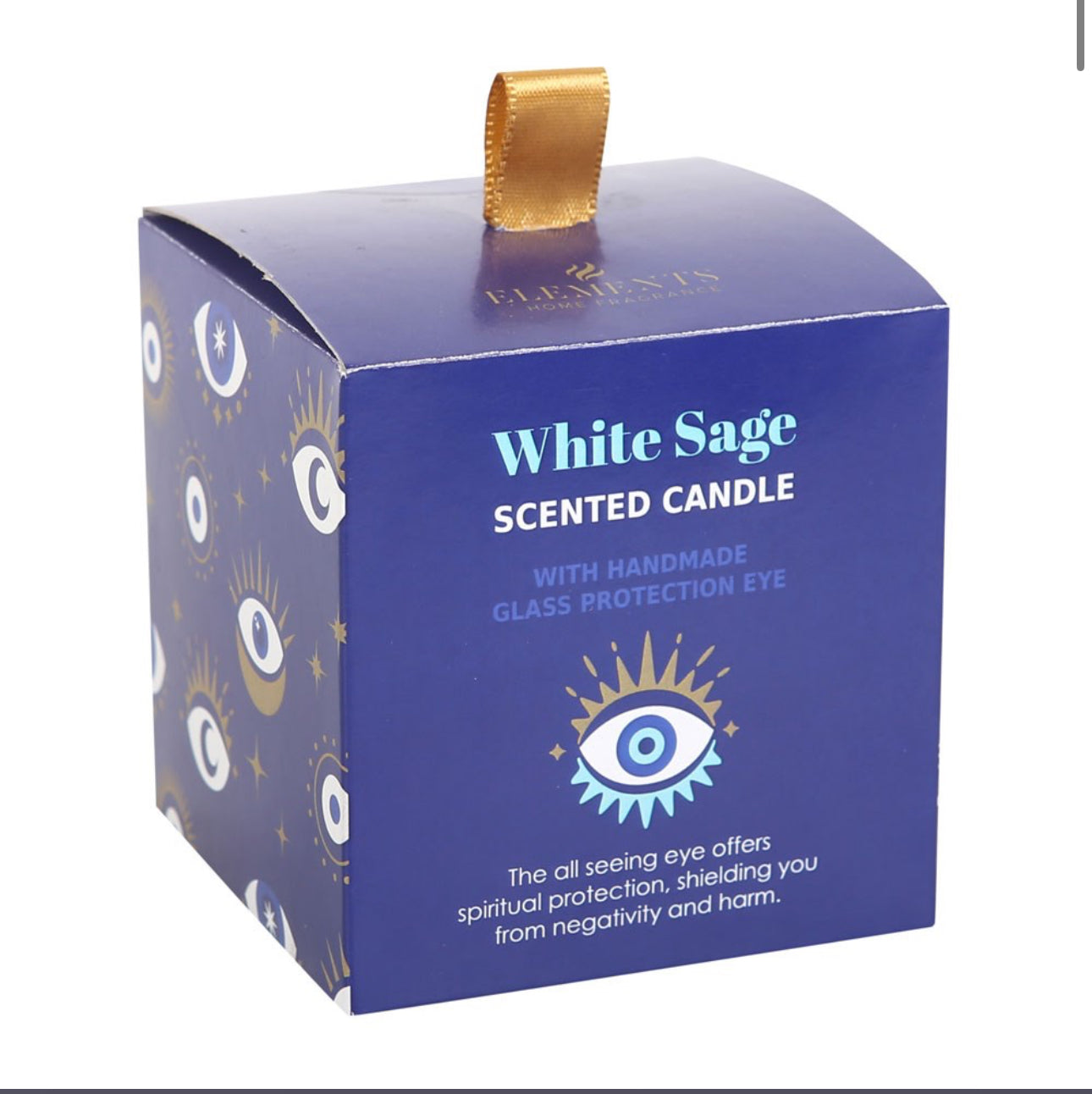 ALL SEEING EYE WHITE SAGE CRYSTAL CHIP PROTECTION CANDLE