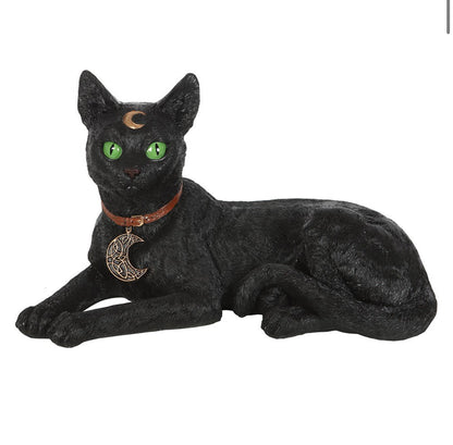 LAYING BLACK CAT FIGURINE