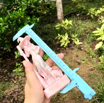 Pink Opal Witch Carving