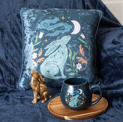 SQUARE MIDNIGHT HARE CUSHION