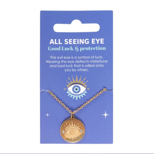 GOLD TONED ALL SEEING EYE NECKLACE