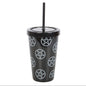 PENTAGRAM PLASTIC TUMBLER WITH STRAW