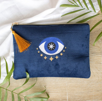 ALL SEEING EYE VELVET MAKE UP BAG