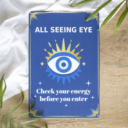 ALL SEEING EYE METAL HANGING SIGN