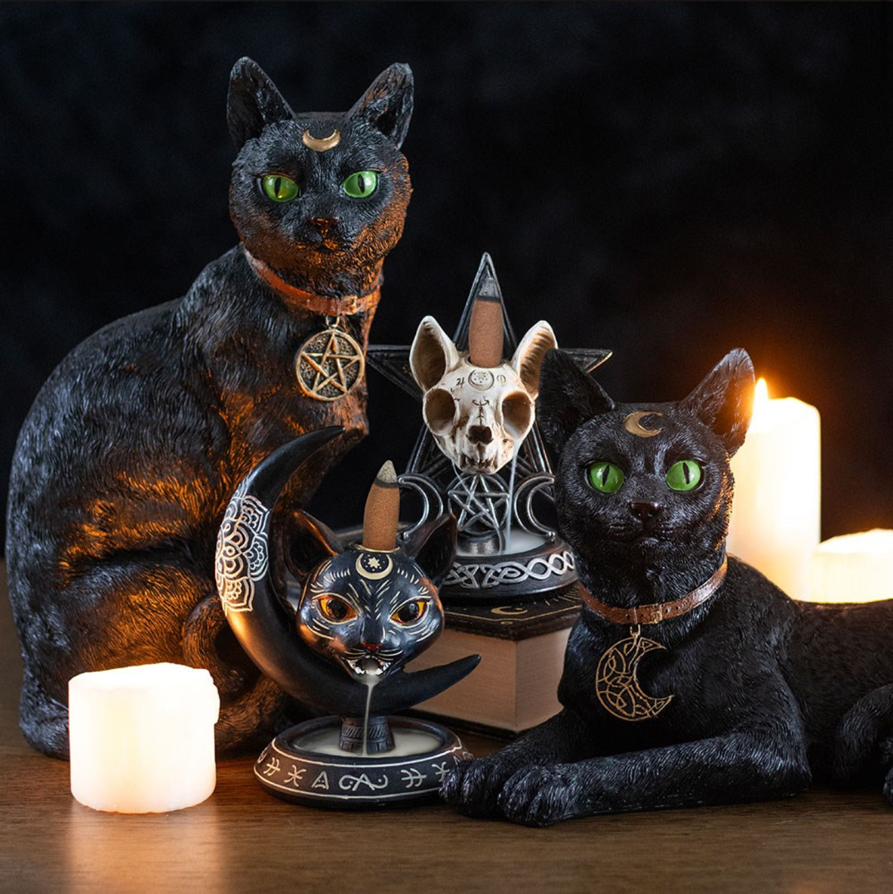 SITTING BLACK CAT FIGURINE