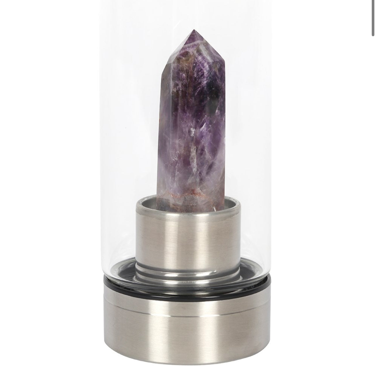 AMETHYST CALMING GLASS WATER BOTTLE