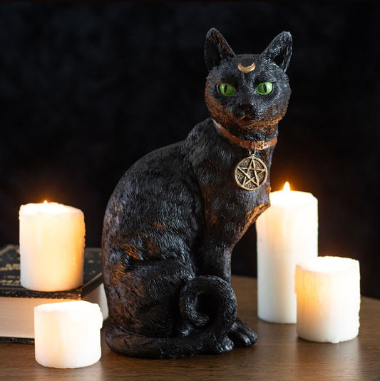 SITTING BLACK CAT FIGURINE