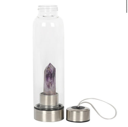 AMETHYST CALMING GLASS WATER BOTTLE