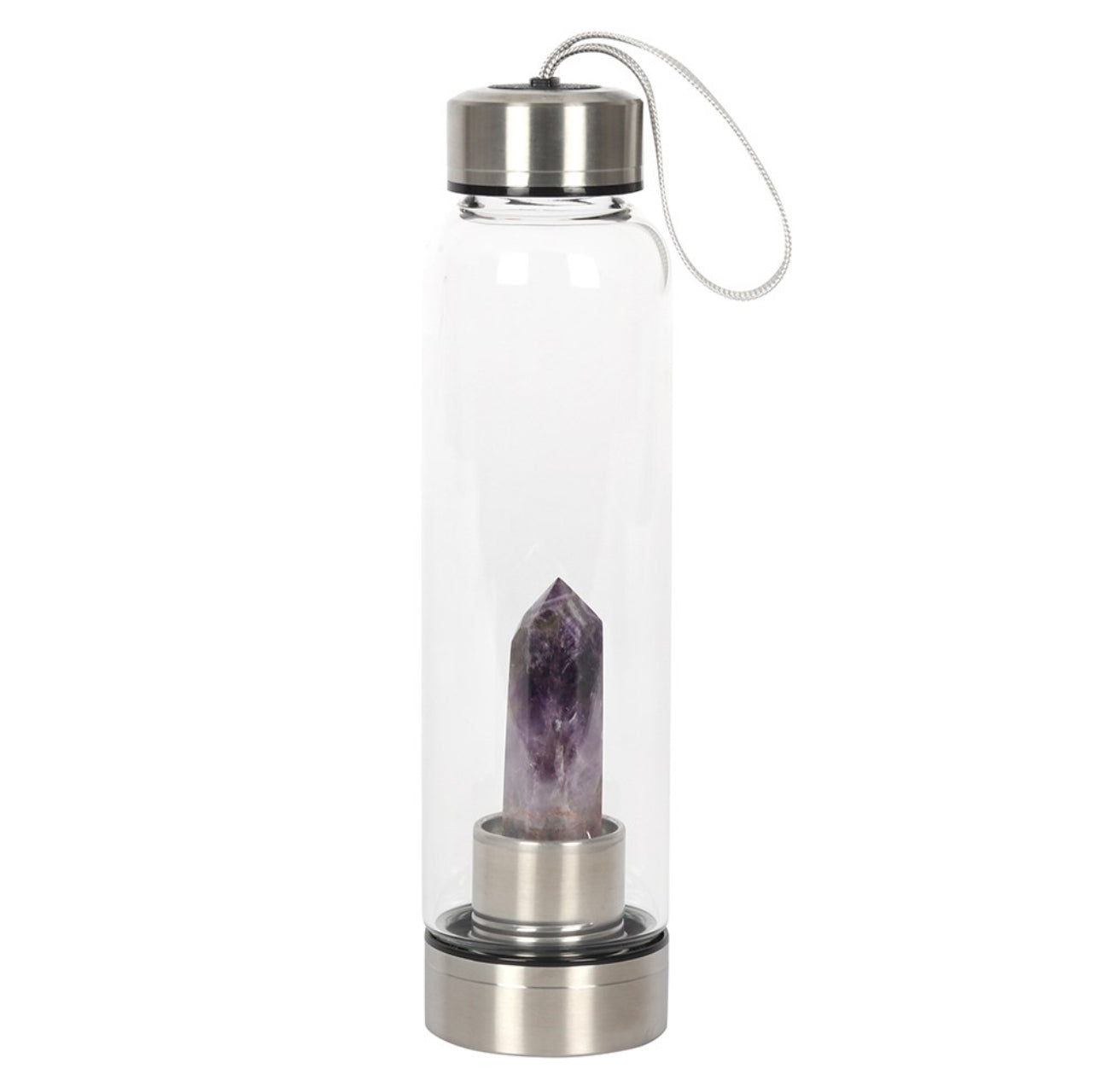 AMETHYST CALMING GLASS WATER BOTTLE