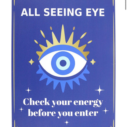 ALL SEEING EYE METAL HANGING SIGN