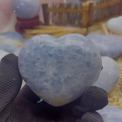 Blue Celestite Hearts