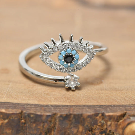 Silver Evil Eye Ring