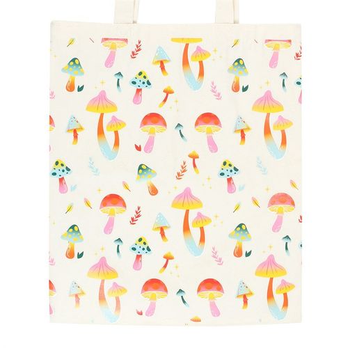 Funky Fungi Mushroom Print Tote Bag