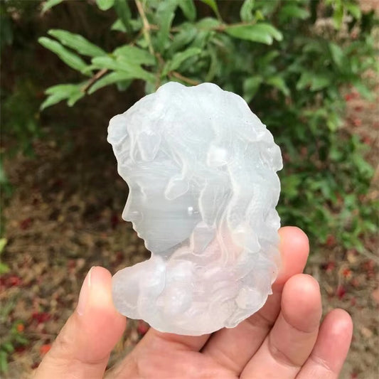 Natural Selenite Medusa Crystal Carving