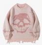 Knitted Frayed Skull Jumper